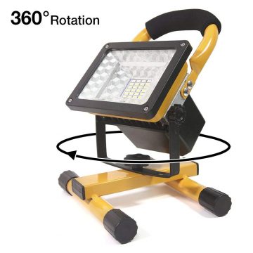 Portable LED Flood Light with Rechargeable Battery and Built-in Power Bank